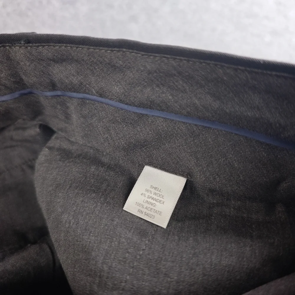 Banana Republic Dress Pants Mens 34x34 Black Wool Blend Stretch Flat Front